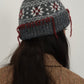 Seam Trim Geometric Knit Hat