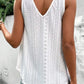 Full Size Eyelet V-Neck Wide Strap Tank