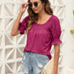 Ruched Short Sleeve Blouse