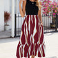 FULL SIZE Striped Round Neck Sleeveless Midi Dress