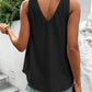 Full Size Eyelet V-Neck Wide Strap Tank