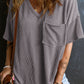 Textured V-Neck Half Sleeve T-Shirt