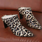 PU Leather Leopard Point Toe Pumps