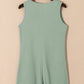 Waffle-Knit Half Button Sleeveless Romper with Pockets