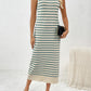 Round Neck Sleeve Midi Knit Dress