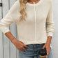 Round Neck Dropped Shoulder Knit Top