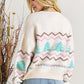 Christmas Tree Ribbed Hem Dropped Shoulder Sweater
