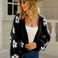 Angel Wings Flower Open Front Long Sleeve Cardigan