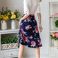 Reborn J Floral Wrap Ruffled Navy Blue Skirt