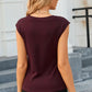 Cutout Round Neck Cap Sleeve T-Shirt