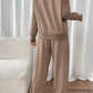Perfee Round Neck Long Sleeve Top and Pants Set