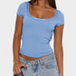 Lace Detail Scoop Neck Short Sleeve T-Shirt