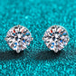 2 Carat Moissanite Rhodium-Plated Stud Earrings