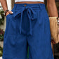Tied High Waist Shorts with Pockets