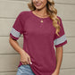 Striped Round Neck Short Sleeve T-Shirt