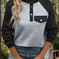 Contrast Textured Long Sleeve Sweatshirt