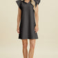 Double Take Full Size Ruffled V-Neck Cap Sleeve Dress