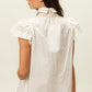 BiBi Half Button Collared Neck Short Sleeve Top - Brand BiBi
