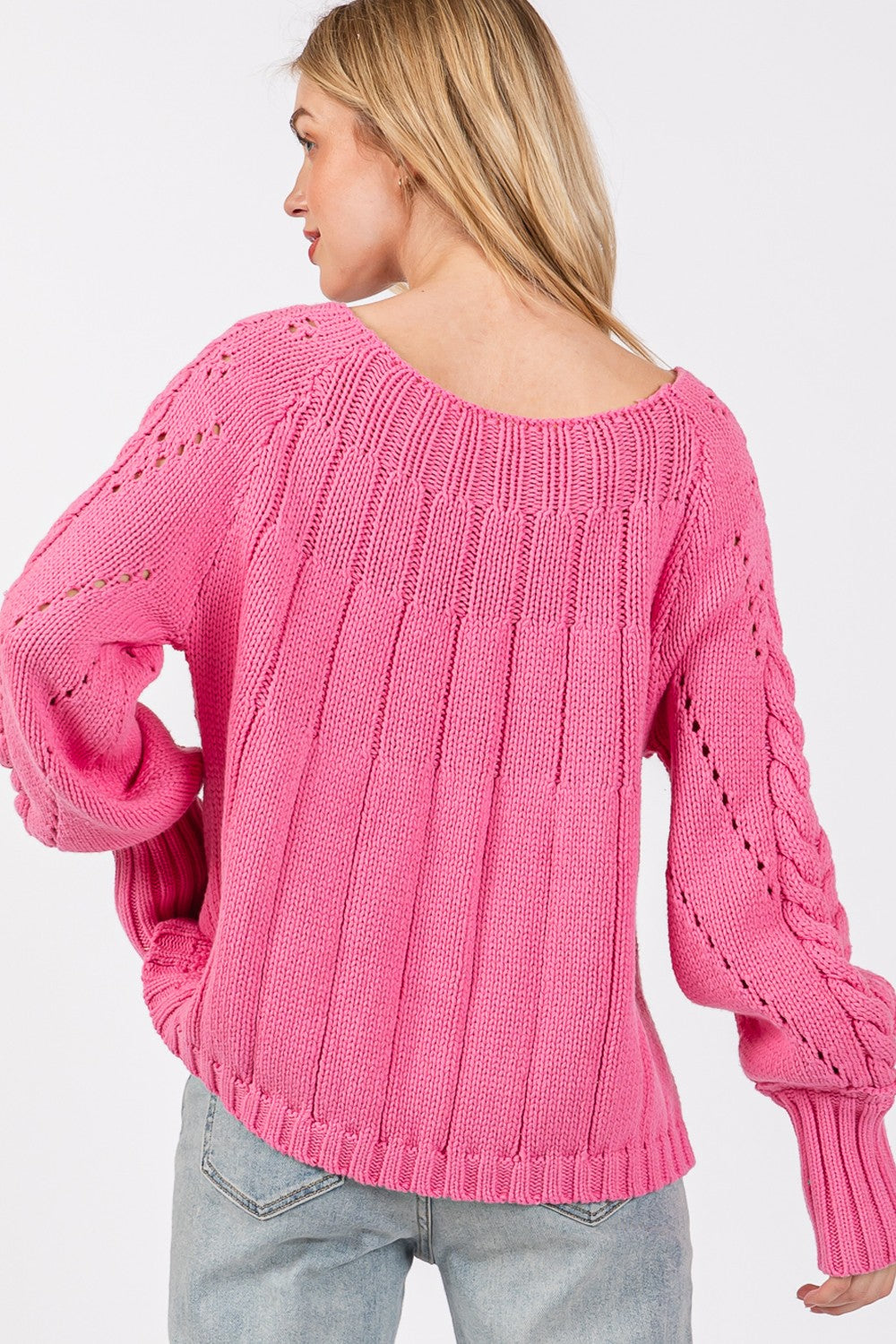 SAGE + FIG Cable-Knit Long Sleeve Sweater *