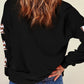 Letter Graphic Bow Long Sleeve Sweatshirt