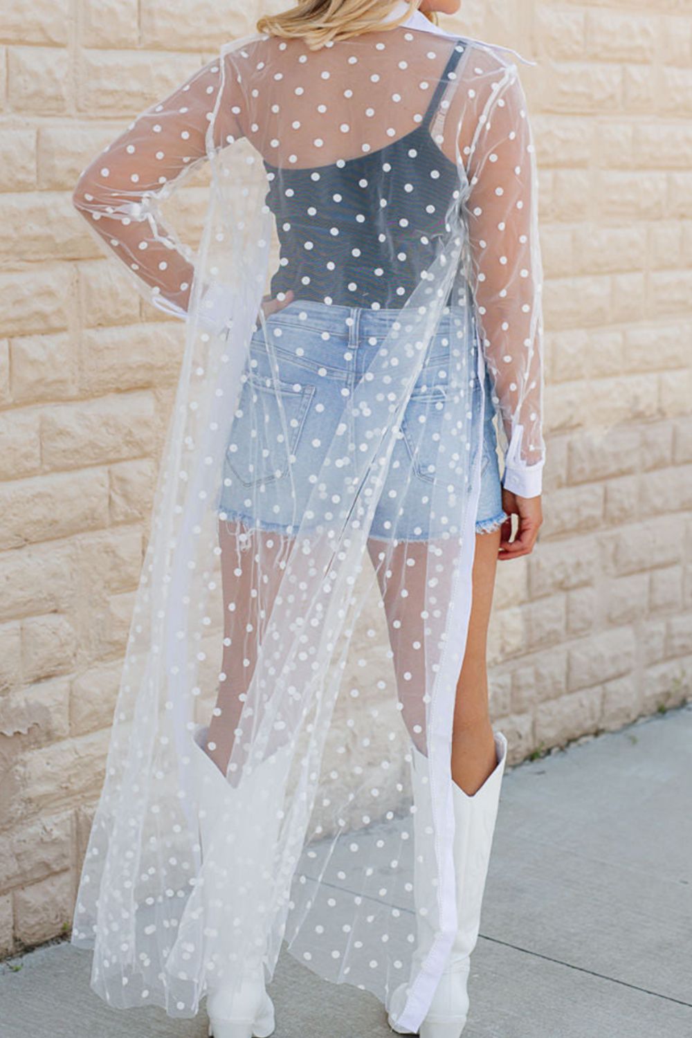 Sand n' Sun Polka Dot Long Sleeve Cover Up