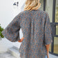 Printed Notched Half Sleeve Blouse