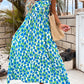 Ruffled Printed Cap Sleeve Midi Dress