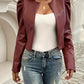 Devine Open Front Puff Sleeve Jacket