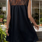 Lace Detail Notched Sleeveless Mini Dress
