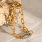 Two-Tone Stainless Steel Chain Bracelet