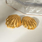 18K Gold-Plated Stainless Steel Shell Stud Earrings
