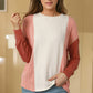 Color Block Ribbed Long Sleeve T-Shirt
