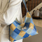 PU Leather Color Block Shoulder Bag