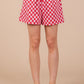 Ces Femme Checkered Round Neck Top and Shorts Set