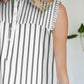 FAM-FAM Frill Printed Mock Neck Top