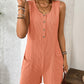Pocketed Round Neck Sleeveless Romper