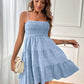 Full Size Smocked Tiered Sleeveless Mini Dress