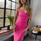 Full Size Backless Cowl Neck Sleeveless Cami Dress