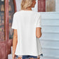 Eyelet Open Front Short Sleeve Cover Up