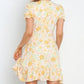 Ruffled Hem Printed Short Sleeve Mini Dress