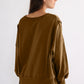 Exposed Seam High-Low Long Sleeve Sweatshirt