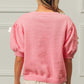 BiBi Ribbon Bow Detail Puff Sleeve Sweater - Brand BiBi