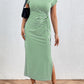 Tied Striped Round Neck Short Sleeve Tee Dress
