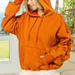 BiBi Ruched Long Sleeve Washed Fleece Hoodie - Brand BiBi