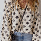 Printed Tie Neck Long Sleeve Blouse