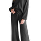 Round Neck Long Sleeve Top and Pants Set