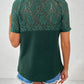 Full Size Lace Detail V-Neck Short Sleeve T-Shirt