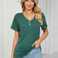 Decorative Button V-Neck T-Shirt