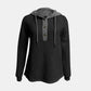 Full Size Waffle-Knit Contrast Long Sleeve Hoodie