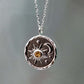 Alloy Inlaid Zircon Sun & Moon Necklace